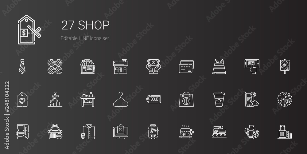 shop icons set