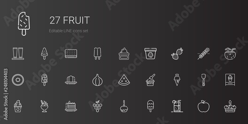 fruit icons set