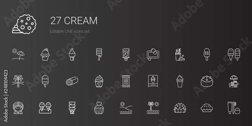 cream icons set