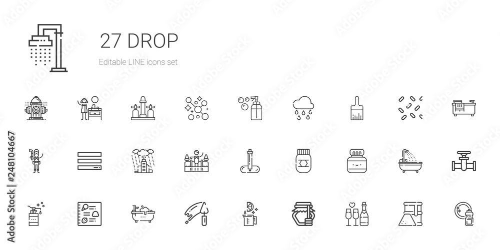 drop icons set