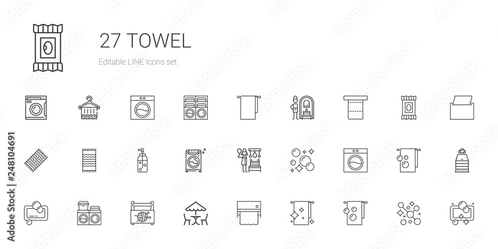 towel icons set towel icons set