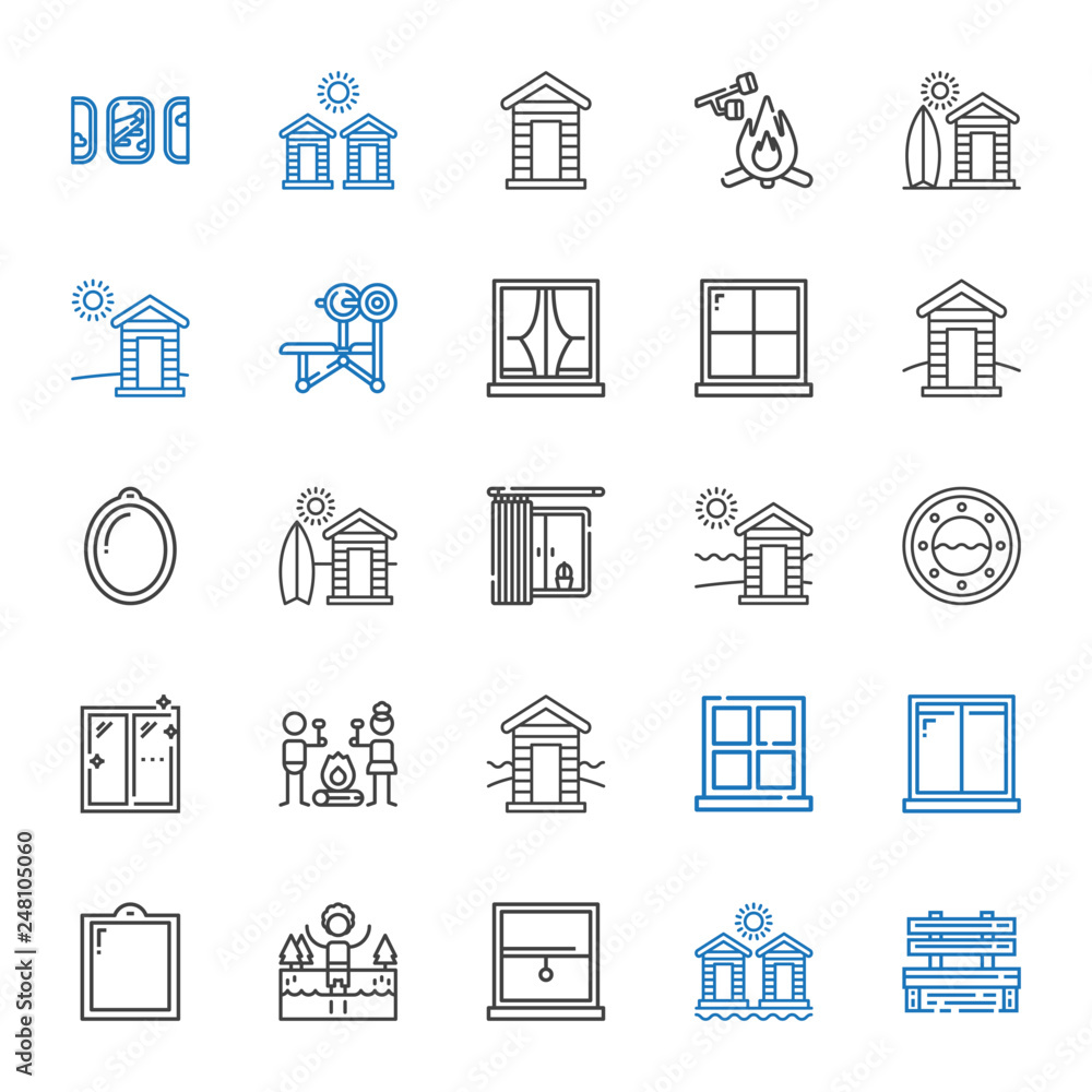 outdoors icons set outdoors icons set