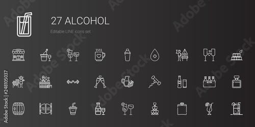 alcohol icons set