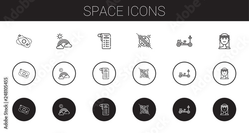 space icons set