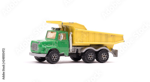 Dump truck toy isolated