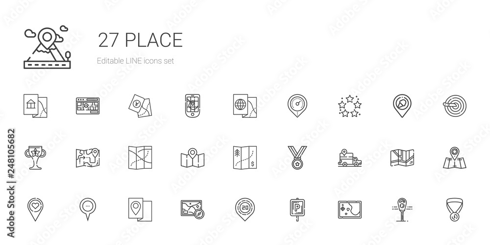place icons set place icons set