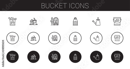 bucket icons set