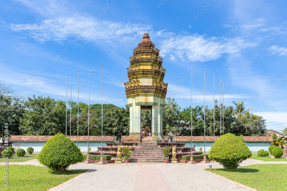 central pancharam tower at warrior memorial, Siem Reap, Cambodia, Asia