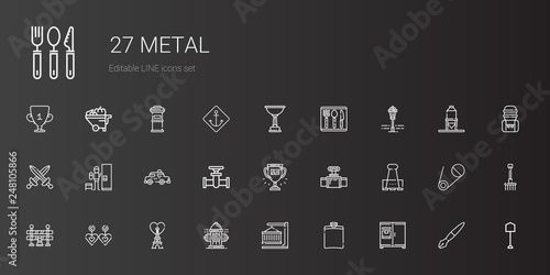 metal icons set