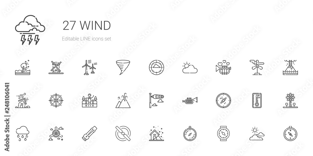 wind icons set