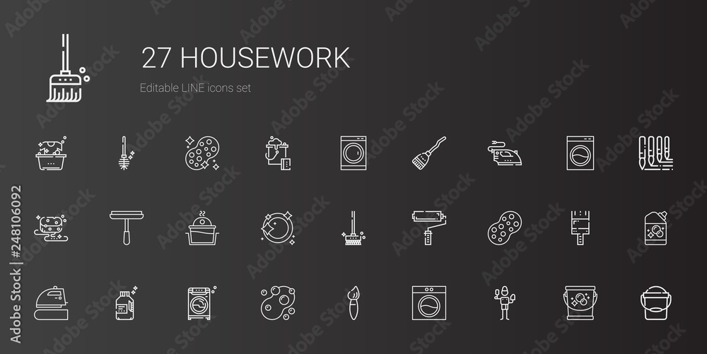 housework icons set housework icons set