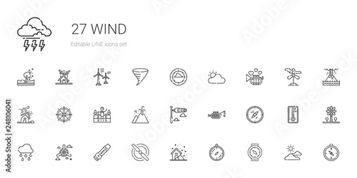 wind icons set