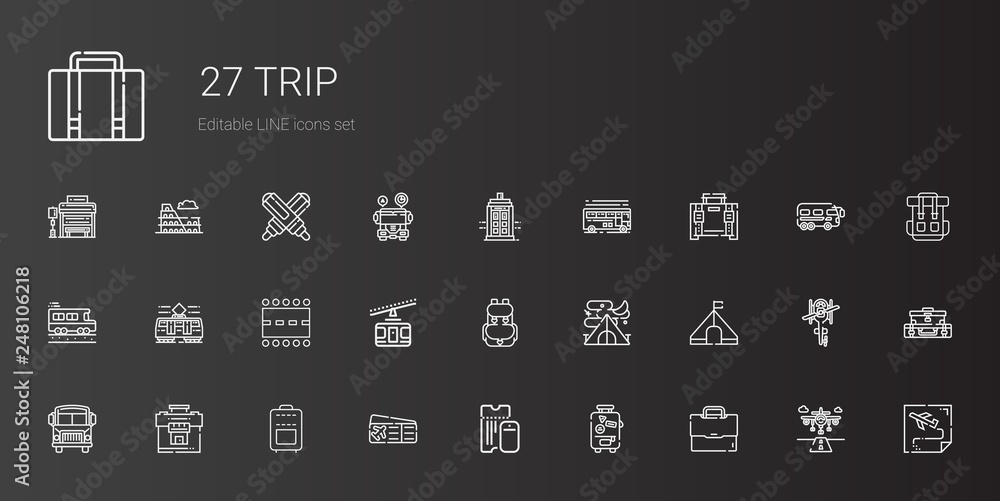 trip icons set trip icons set