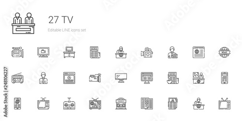 tv icons set