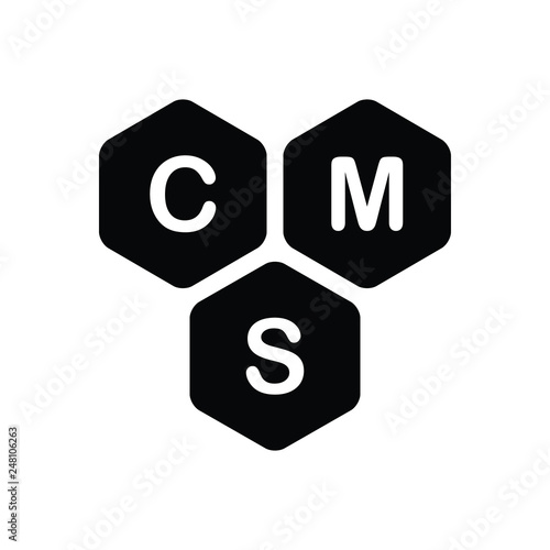 Black solid icon for cms  content 