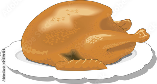 Roast Turkey Vector Illustration