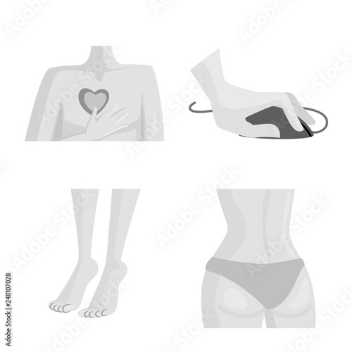 Vector illustration of suffering and injury sign. Collection of suffering and damage stock symbol for web.