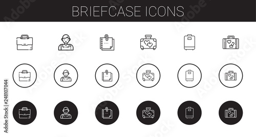 briefcase icons set