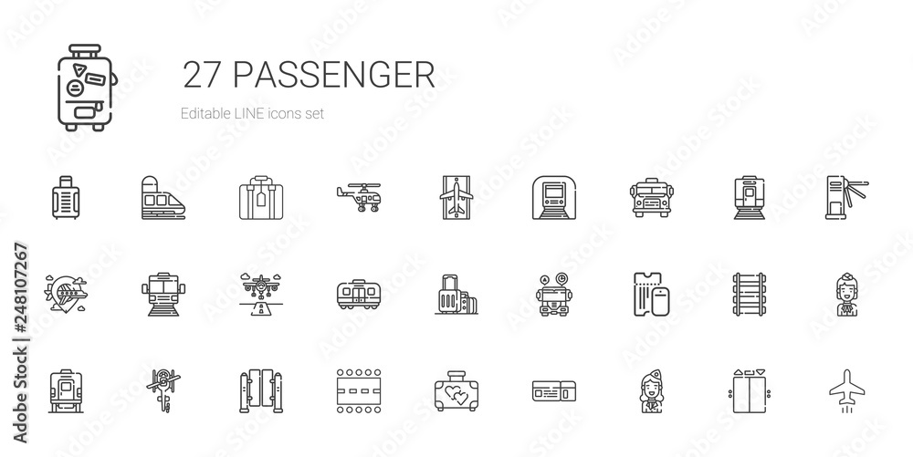 passenger icons set