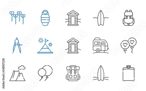 adventure icons set