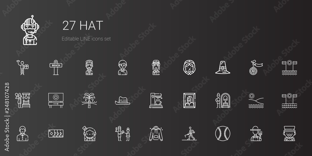 hat icons set hat icons set
