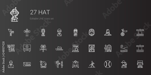 hat icons set
