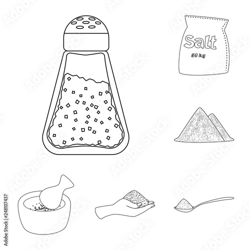 Isolated object of sodium  and mineral  sign. Set of sodium  and kitchen  stock symbol for web.