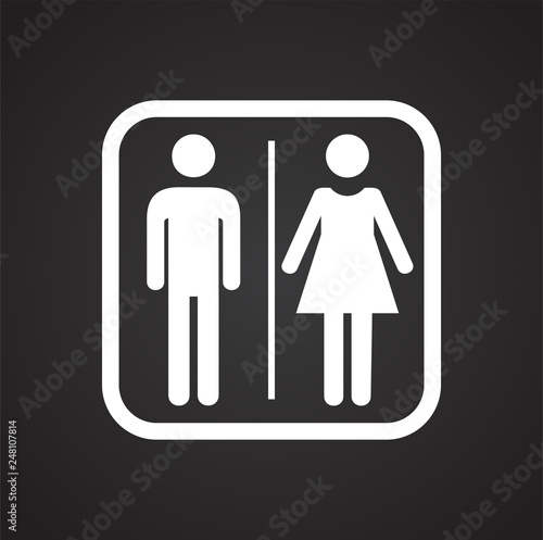 Restroom icon on black background for graphic and web design, Modern simple vector sign. Internet concept. Trendy symbol for website design web button or mobile app