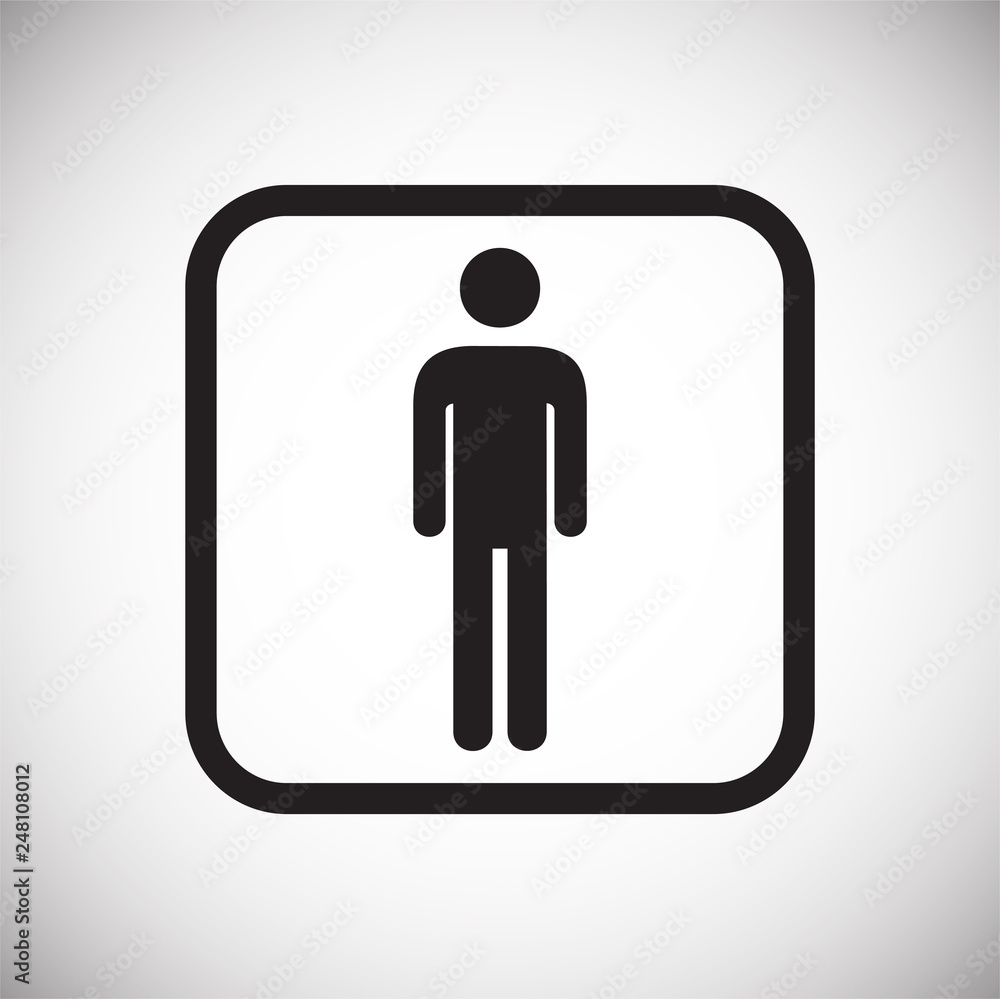 Restroom male icon on white background for graphic and web design, Modern simple vector sign. Internet concept. Trendy symbol for website design web button or mobile app Restroom male icon on white background for graphic and web design, Modern simple vector sign. Internet concept. Trendy symbol for website design web button or mobile app