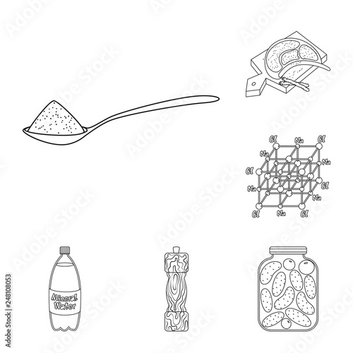 Vector design of sodium  and mineral  logo. Set of sodium  and kitchen  stock vector illustration.