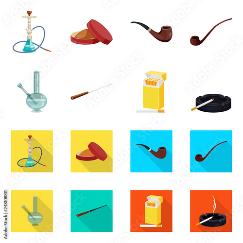 Vector design of refuse and stop symbol. Set of refuse and habit stock vector illustration.