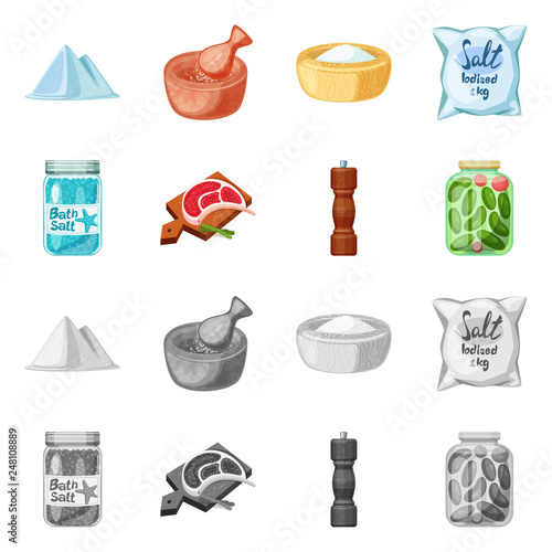 Isolated object of cooking and sea sign. Set of cooking and baking   vector icon for stock.