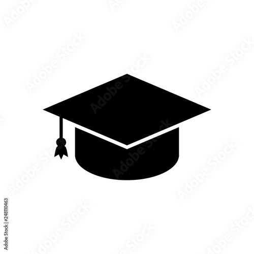Student, graduation hat vector icon. 