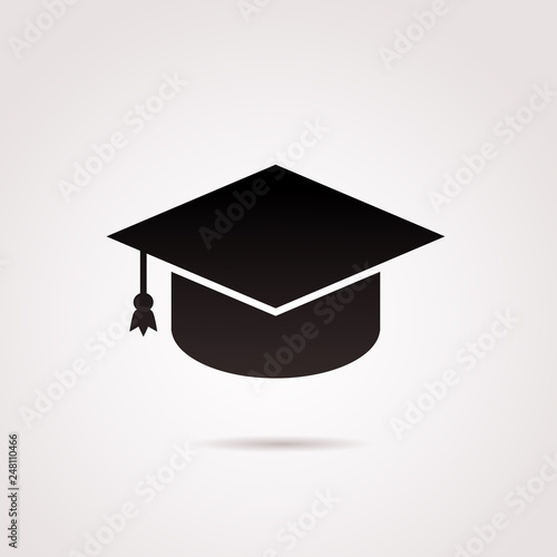Student, graduate hat vector icon. 