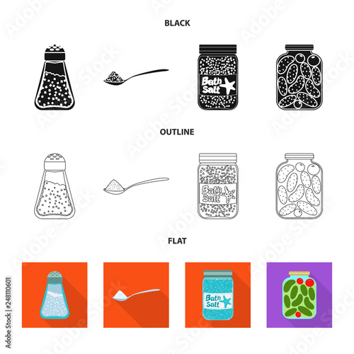 Vector design of cooking and sea logo. Set of cooking and baking   stock vector illustration.