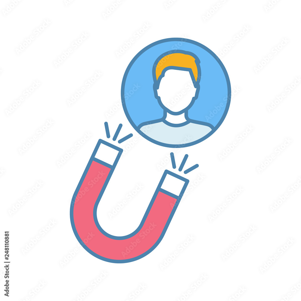 Customer attraction strategy color icon Customer attraction strategy color icon