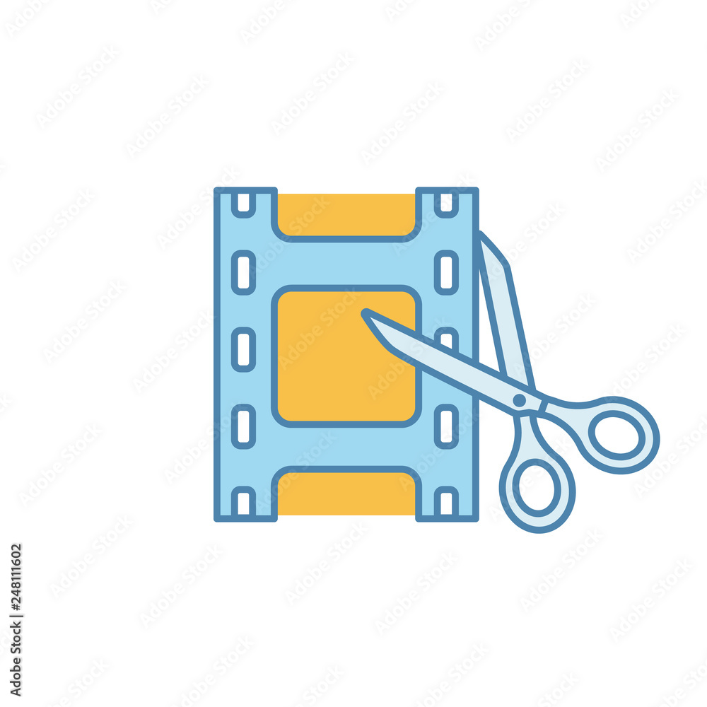 Video editing software color icon