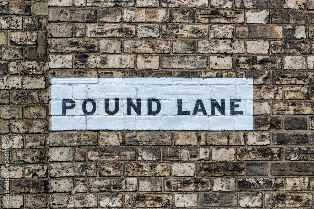 Canterbury Pound lane street sign Canterbury Pound lane street sign