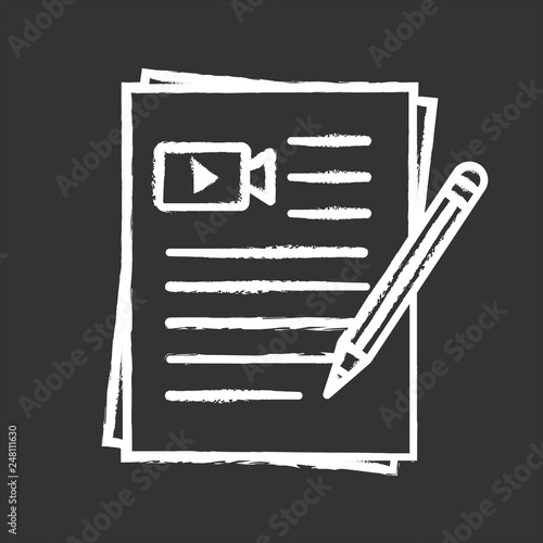 Movie scripts chalk icon