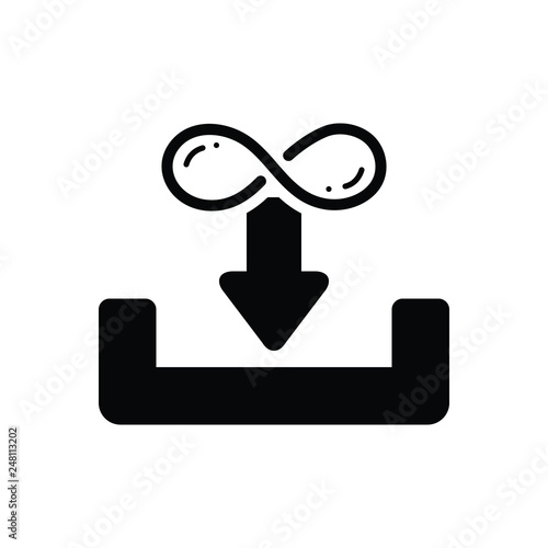 Black solid icon for unlimited download 