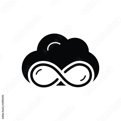 Black solid icon for unlimited storage 