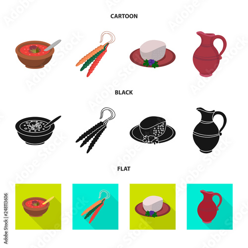 Isolated object of culture and sightseeing symbol. Set of culture and originality vector icon for stock.