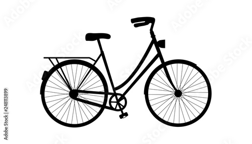 Bicycle Silhouette - Vector Illustration - Isolated On White Background photo