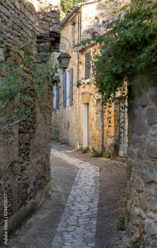 Fototapeta Naklejka Na Ścianę i Meble -   Typical French townscape with ancient housest and cobblestone street in the traditional town Beynac-et-Cazenac, France