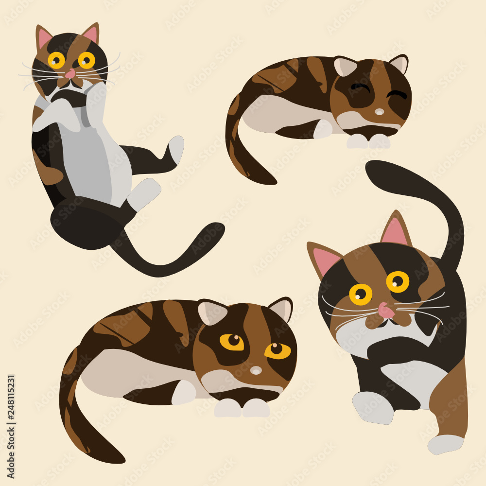 cats set vector illustration cats set vector illustration