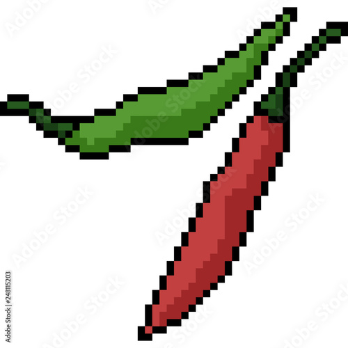 vector pixel art chili