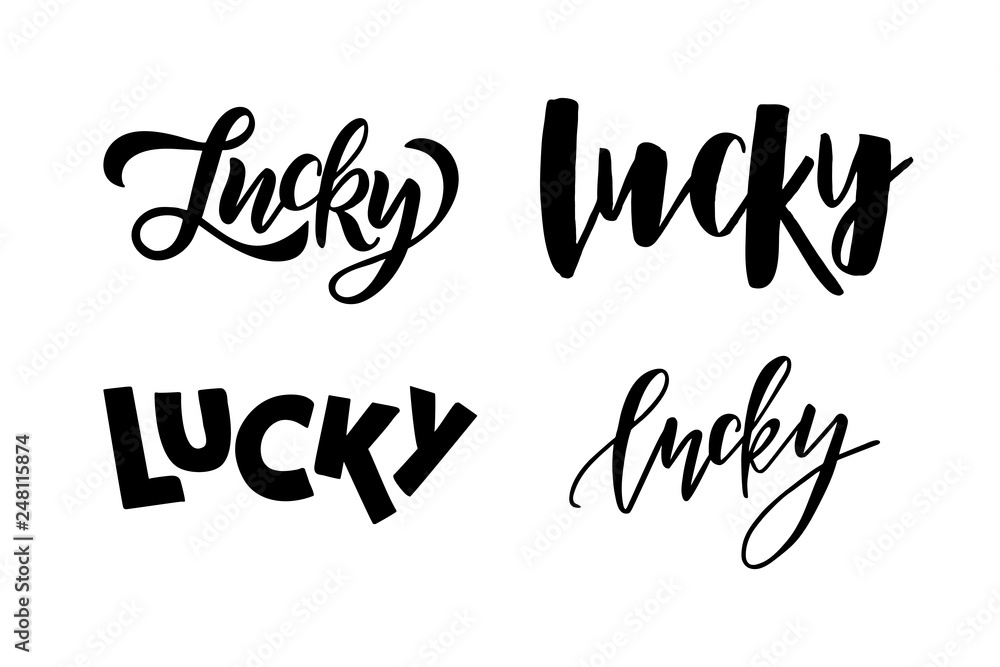 Obraz premium Lucky - hand drawn lettering