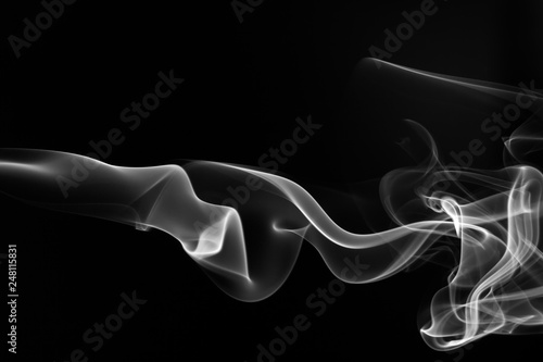 White smoke abstract on black background. fire design
