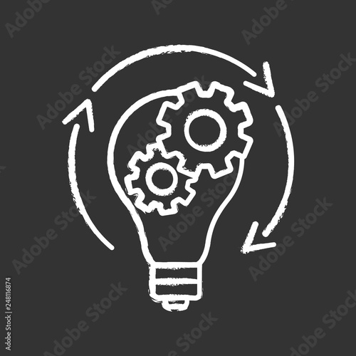 Idea generation chalk icon