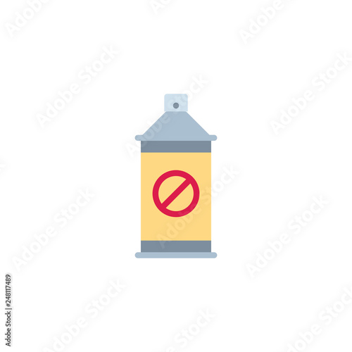 Pest control aerosol flat icon, vector sign, colorful pictogram isolated on white. Insect repellent sprayer symbol, logo illustration. Flat style design